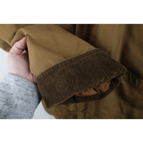 Vintage 90s American Eagle Outfitters Mens Large Flannel Lined Chore Barn Jacket - Picture 9 of 16